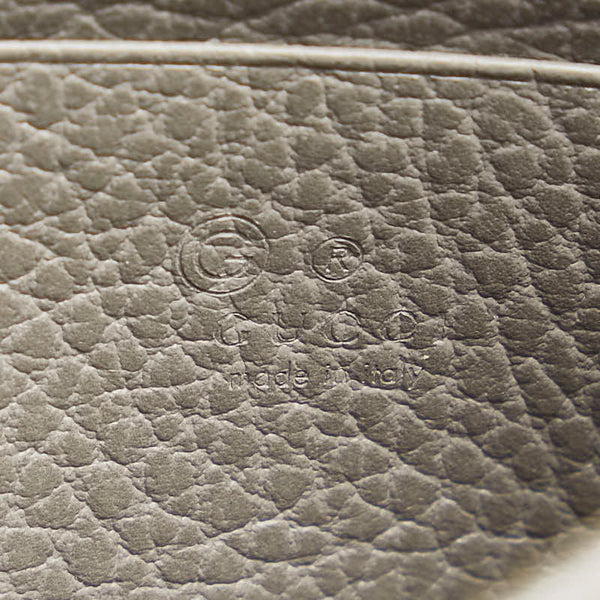 グッチ インターロッキングG 斜め掛け チェーン ショルダバッグ ウォレット 510314 グレー レザー レディース GUCCI 【中古】