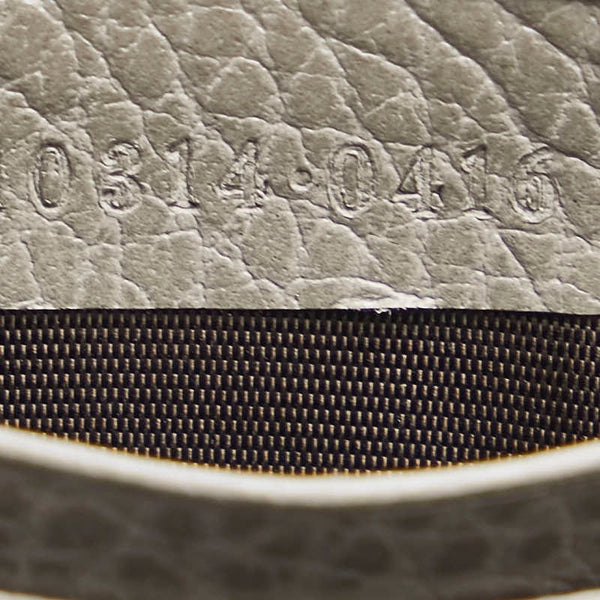 グッチ インターロッキングG 斜め掛け チェーン ショルダバッグ ウォレット 510314 グレー レザー レディース GUCCI 【中古】