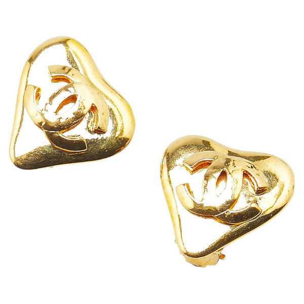 シャネル ココマーク ハート イヤリング ゴールド メッキ レディース CHANEL 【中古】