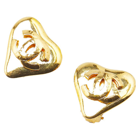 シャネル ココマーク ハート イヤリング ゴールド メッキ レディース CHANEL 【中古】