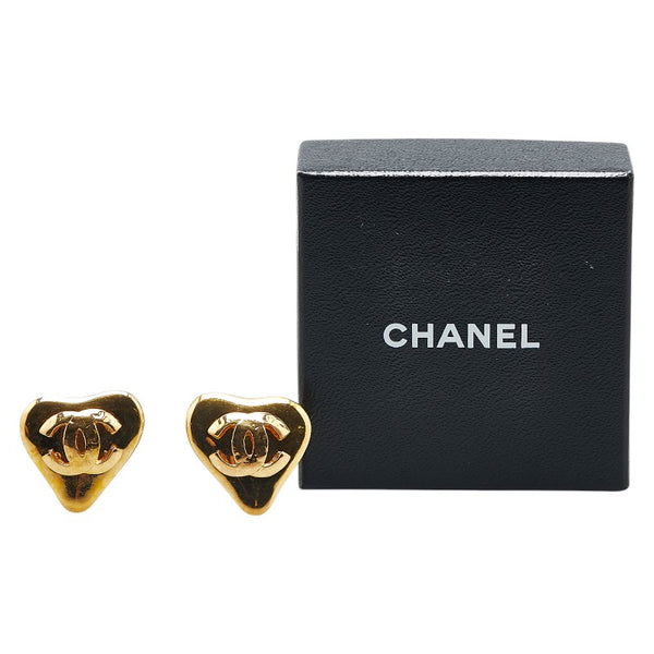 シャネル ココマーク ハート イヤリング ゴールド メッキ レディース CHANEL 【中古】