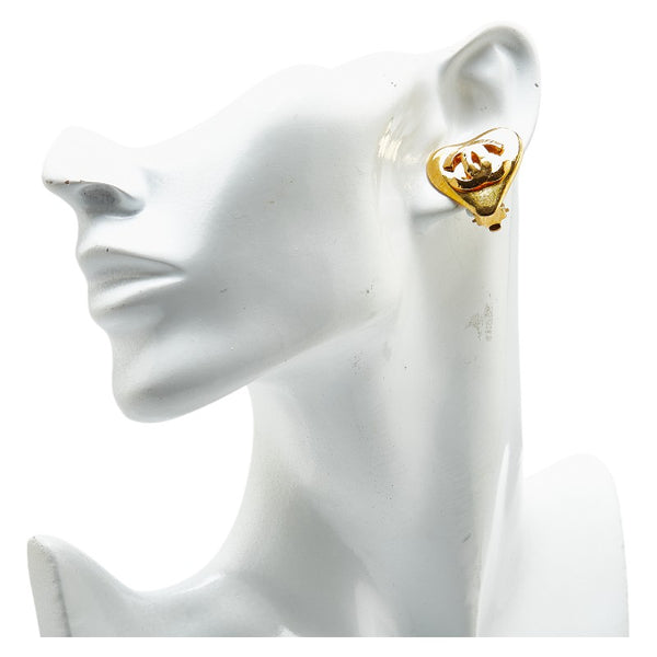 シャネル ココマーク ハート イヤリング ゴールド メッキ レディース CHANEL 【中古】