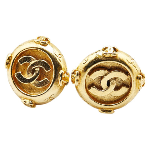 シャネル ココマーク ラウンド イヤリング ゴールド メッキ レディース CHANEL 【中古】