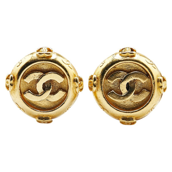 シャネル ココマーク ラウンド イヤリング ゴールド メッキ レディース CHANEL 【中古】