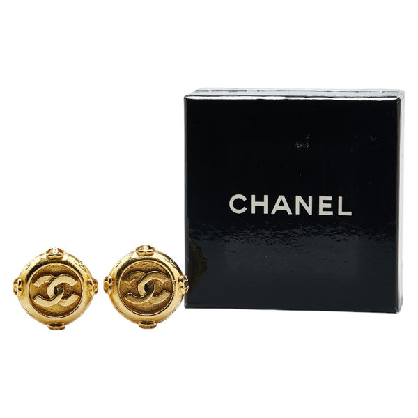シャネル ココマーク ラウンド イヤリング ゴールド メッキ レディース CHANEL 【中古】