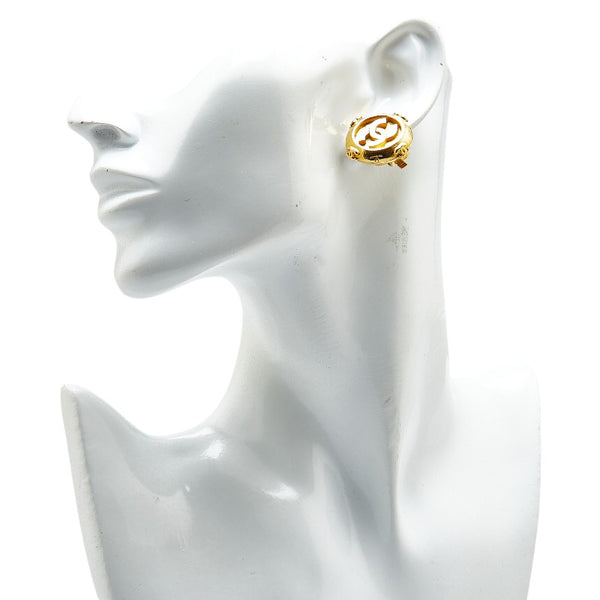 シャネル ココマーク ラウンド イヤリング ゴールド メッキ レディース CHANEL 【中古】