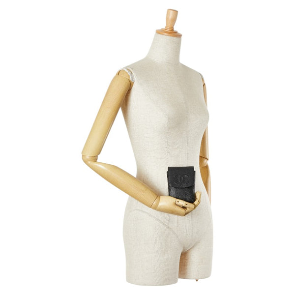 シャネル ココマーク シガレットケース ブラック キャビアスキン レディース CHANEL 【中古】