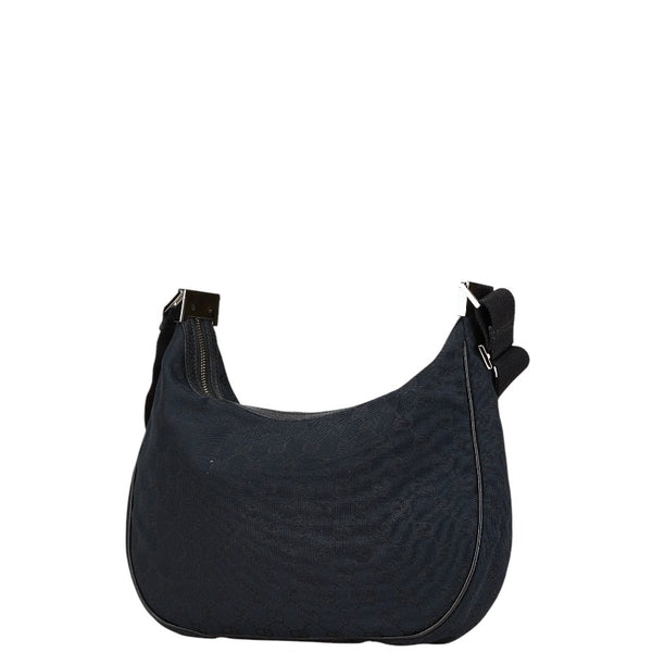 グッチ GGキャンバス ショルダーバッグ 122790 ブラック キャンバス レザー レディース GUCCI 【中古】