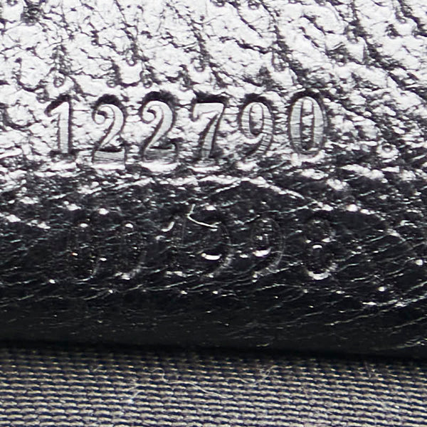 グッチ GGキャンバス ショルダーバッグ 122790 ブラック キャンバス レザー レディース GUCCI 【中古】