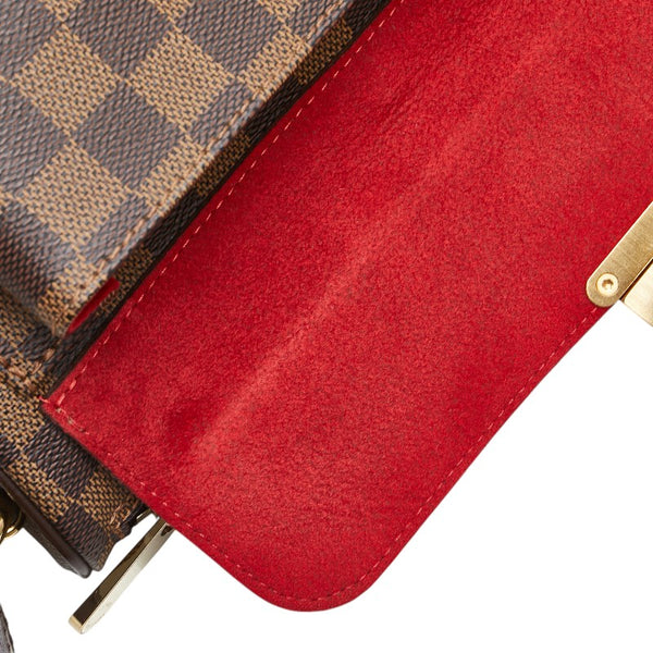 ルイ ヴィトン ダミエ ラヴェッロGM 斜め掛け ショルダーバッグ N60006 ブラウン PVC レザー レディース LOUIS VUITTON 【中古】