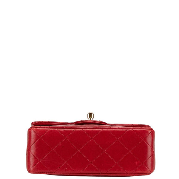 シャネル ココマーク ミニマトラッセ18 斜め掛け チェーン ショルダーバッグ レッド ラムスキン レディース CHANEL 【中古】