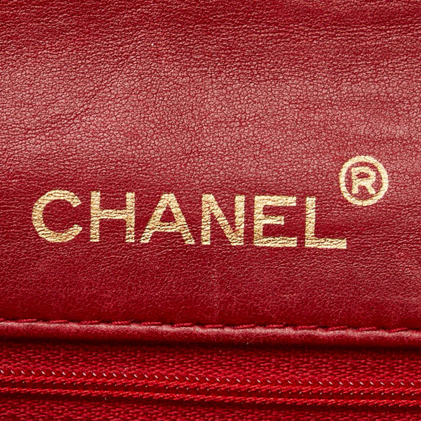 シャネル ココマーク ミニマトラッセ18 斜め掛け チェーン ショルダーバッグ レッド ラムスキン レディース CHANEL 【中古】