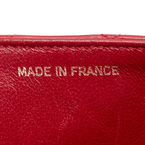 シャネル ココマーク ミニマトラッセ18 斜め掛け チェーン ショルダーバッグ レッド ラムスキン レディース CHANEL 【中古】