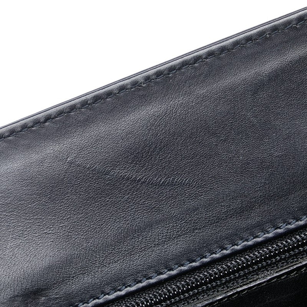 サルヴァトーレフェラガモ ヴァラリボン ハンドバッグ ショルダーバッグ 2WAY ネイビー レザー キャンバス レディース Salvatore Ferragamo 【中古】