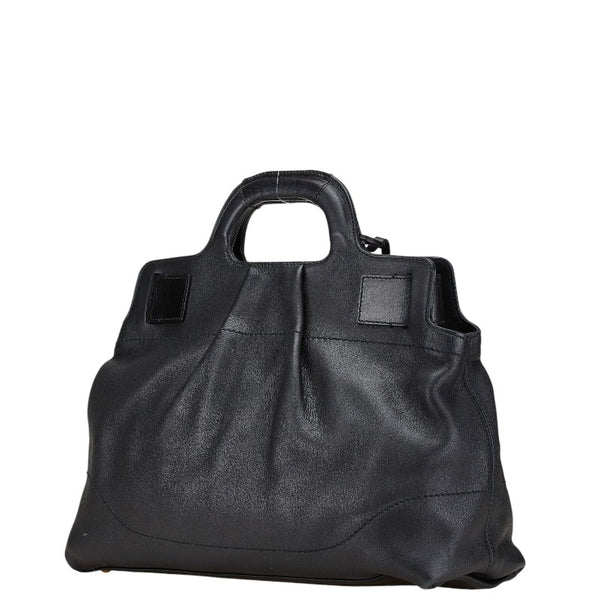 サルヴァトーレフェラガモ ガンチーニ ハンドバッグ ショルダーバッグ 2WAY AB-21 C537 ブラック レザー レディース Salvatore Ferragamo 【中古】