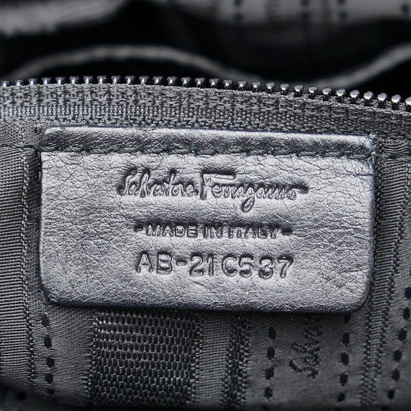 サルヴァトーレフェラガモ ガンチーニ ハンドバッグ ショルダーバッグ 2WAY AB-21 C537 ブラック レザー レディース Salvatore Ferragamo 【中古】