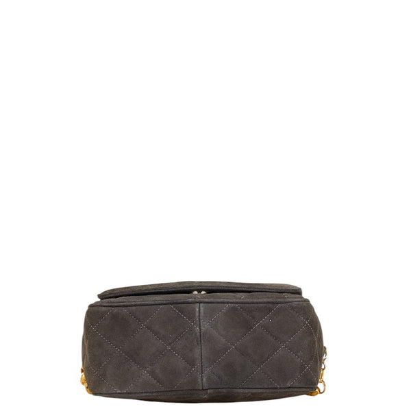 シャネル マトラッセ ココマーク フリンジ チェーン ショルダーバッグ グレー ゴールド スウェード レディース CHANEL 【中古】