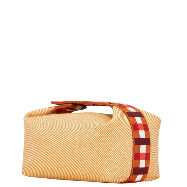 エルメス ブリッド ア ブラックPM ポーチ ミニハンドバッグ フォーヴ オレンジ ウール コットン レディース HERMES 【中古】