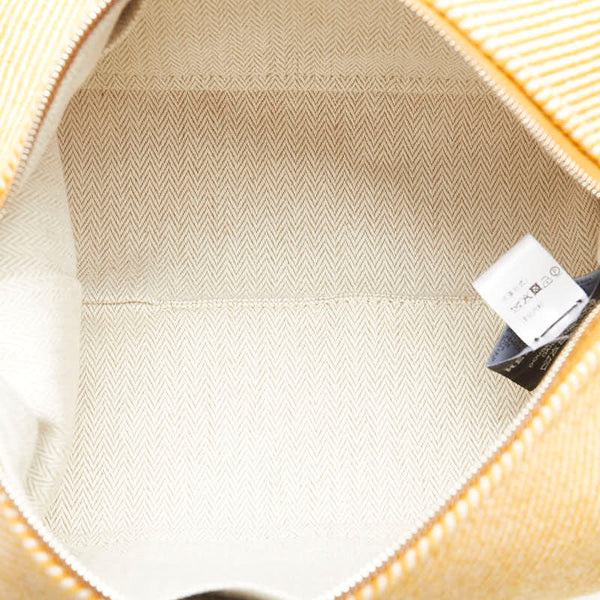 エルメス ブリッド ア ブラックPM ポーチ ミニハンドバッグ フォーヴ オレンジ ウール コットン レディース HERMES 【中古】