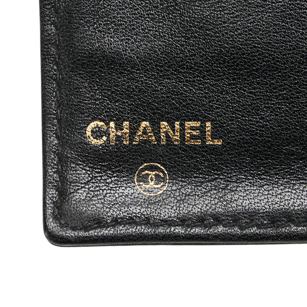 シャネル ココマーク 二つ折り財布 ブラック キャビアスキン レディース CHANEL 【中古】