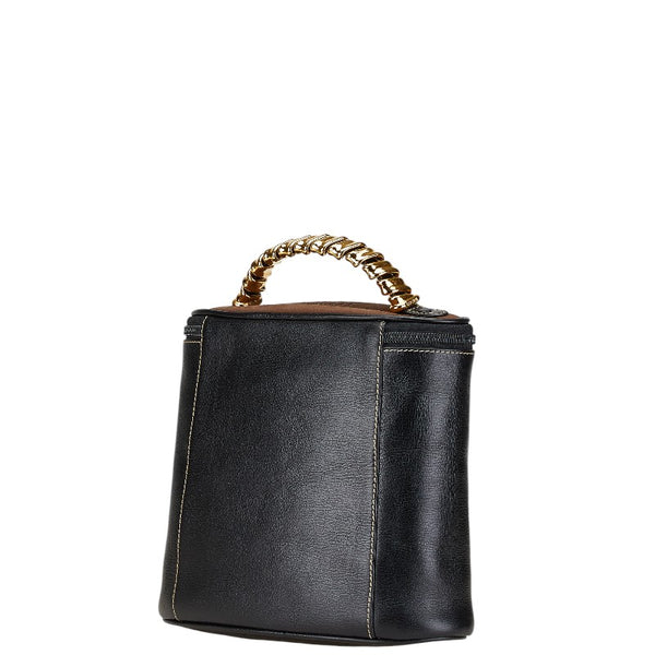 ロエベ ベラスケス バニティバッグ ハンドバッグ ブラック ブラウン レザー レディース LOEWE 【中古】