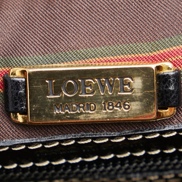 ロエベ ベラスケス バニティバッグ ハンドバッグ ブラック ブラウン レザー レディース LOEWE 【中古】
