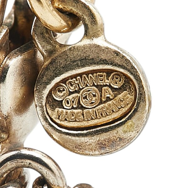 シャネル ココマーク ラインストーン ネックレス ゴールド メッキ レディース CHANEL 【中古】