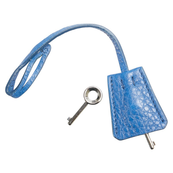 プラダ ロゴ クラッチバッグ ブルー レザー レディース PRADA 【中古】