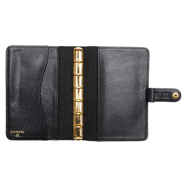 シャネル ココマーク 手帳カバー アジェンダ ブラック キャビアスキン レディース CHANEL 【中古】