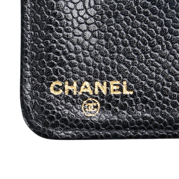 シャネル ココマーク 手帳カバー アジェンダ ブラック キャビアスキン レディース CHANEL 【中古】