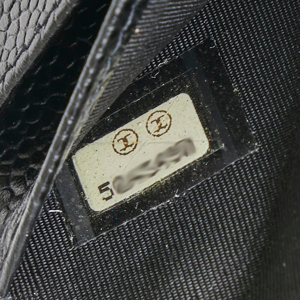 シャネル ココマーク 手帳カバー アジェンダ ブラック キャビアスキン レディース CHANEL 【中古】