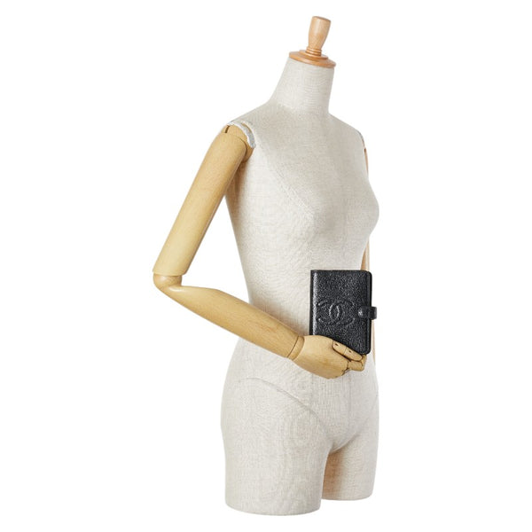 シャネル ココマーク 手帳カバー アジェンダ ブラック キャビアスキン レディース CHANEL 【中古】