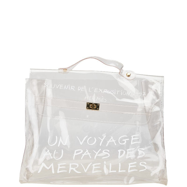 エルメス ビニールケリー 不思議の国 エルメスへの旅展 ハンドバッグ トートバッグ クリア ビニール レディース HERMES 【中古】
