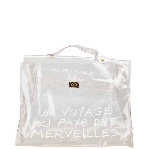 エルメス ビニールケリー 不思議の国 エルメスへの旅展 ハンドバッグ トートバッグ クリア ビニール レディース HERMES 【中古】