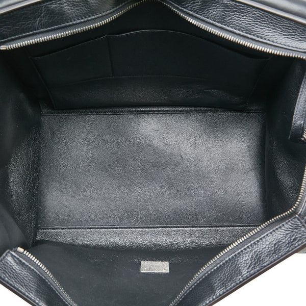 セリーヌ トラペーズ ハンドバッグ ブラック レザー スエード レディース CELINE 【中古】
