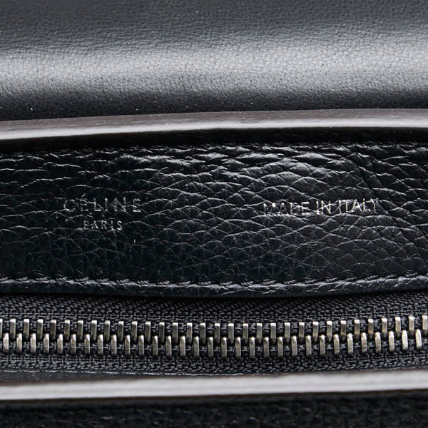 セリーヌ トラペーズ ハンドバッグ ブラック レザー スエード レディース CELINE 【中古】
