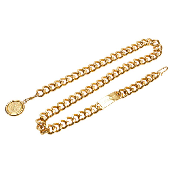 シャネル 31 カンボン ココマーク メダリオン チェーン ベルト ゴールド メッキ レディース CHANEL 【中古】