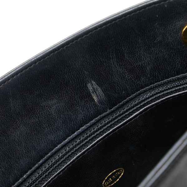 シャネル ココマーク チェーン トートバッグ ショルダーバッグ ブラック ラムスキン レディース CHANEL 【中古】