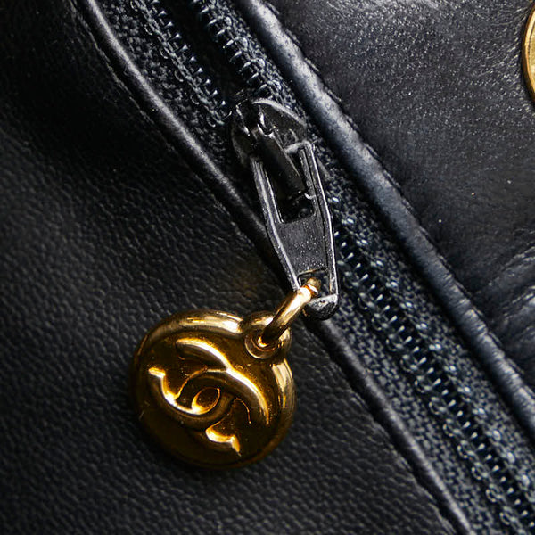 シャネル ココマーク チェーン トートバッグ ショルダーバッグ ブラック ラムスキン レディース CHANEL 【中古】