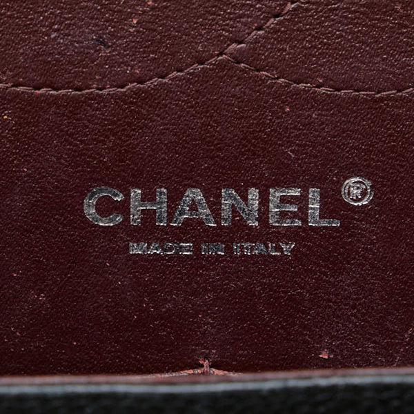 シャネル ココマーク ダブルフラップ デカマトラッセ30 チェーン ショルダーバッグ A58600 ブラック キャビアスキン レディース CHANEL 【中古】