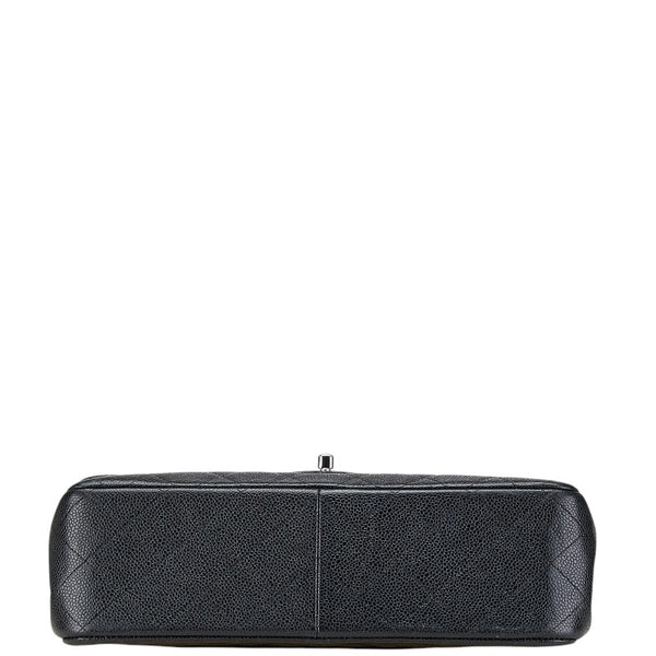 シャネル ココマーク ダブルフラップ デカマトラッセ30 チェーン ショルダーバッグ A58600 ブラック キャビアスキン レディース CHANEL 【中古】