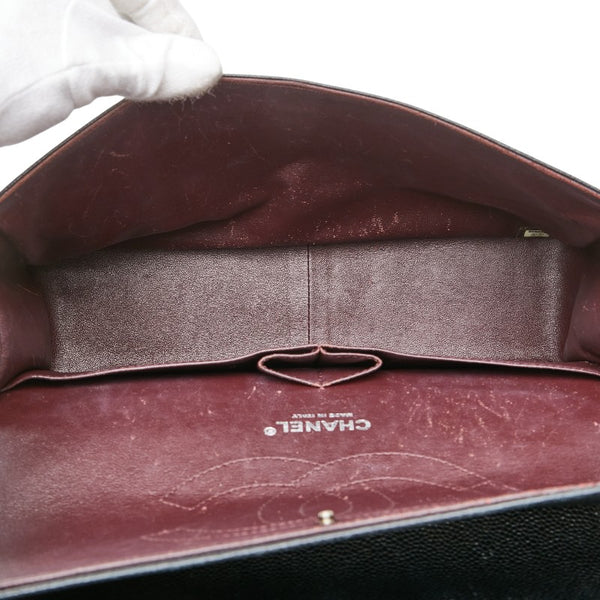 シャネル ココマーク ダブルフラップ デカマトラッセ30 チェーン ショルダーバッグ A58600 ブラック キャビアスキン レディース CHANEL 【中古】