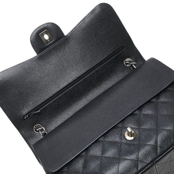 シャネル ココマーク ダブルフラップ デカマトラッセ30 チェーン ショルダーバッグ A58600 ブラック キャビアスキン レディース CHANEL 【中古】