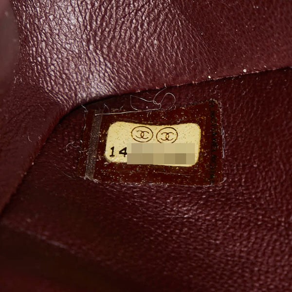 シャネル ココマーク マトラッセ25 ダブルフラップ チェーン ショルダーバッグ A01112 ブラック キャビアスキン レディース CHANEL 【中古】