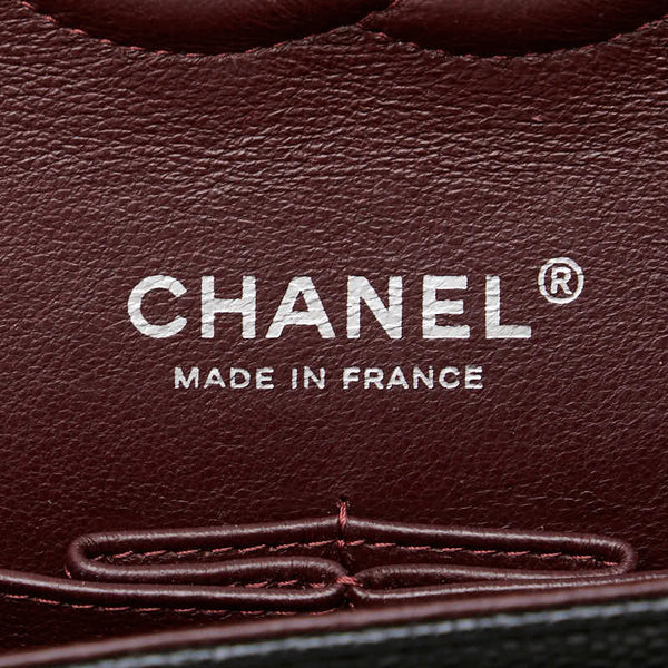 シャネル ココマーク マトラッセ25 ダブルフラップ チェーン ショルダーバッグ A01112 ブラック キャビアスキン レディース CHANEL 【中古】