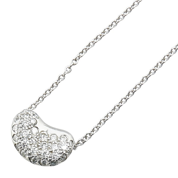 ティファニー ビーン パヴェダイヤ ネックレス Pt950 プラチナ レディース TIFFANY&Co. 【中古】