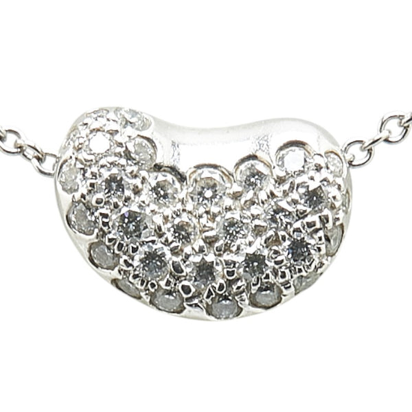 ティファニー ビーン パヴェダイヤ ネックレス Pt950 プラチナ レディース TIFFANY&Co. 【中古】