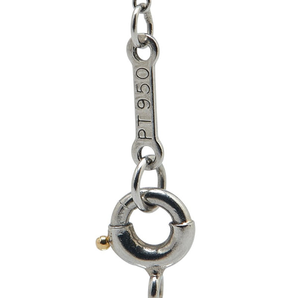 ティファニー ビーン パヴェダイヤ ネックレス Pt950 プラチナ レディース TIFFANY&Co. 【中古】