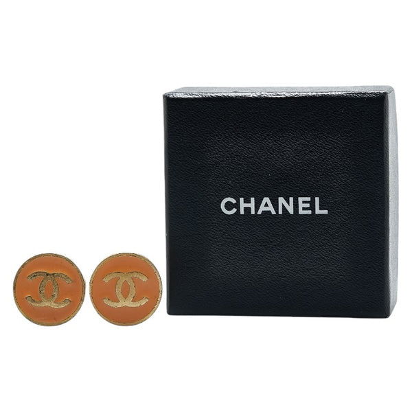 シャネル ココマーク イヤリング オレンジ ゴールド メッキ レディース CHANEL 【中古】