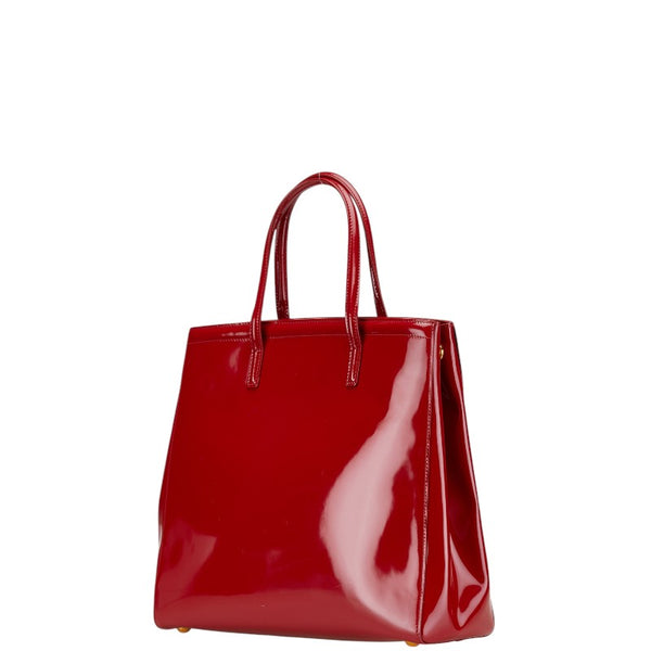 プラダ 三角ロゴプレート ハンドバッグ ショルダーバッグ 2WAY BN2411 レッド エナメル レディース PRADA 【中古】